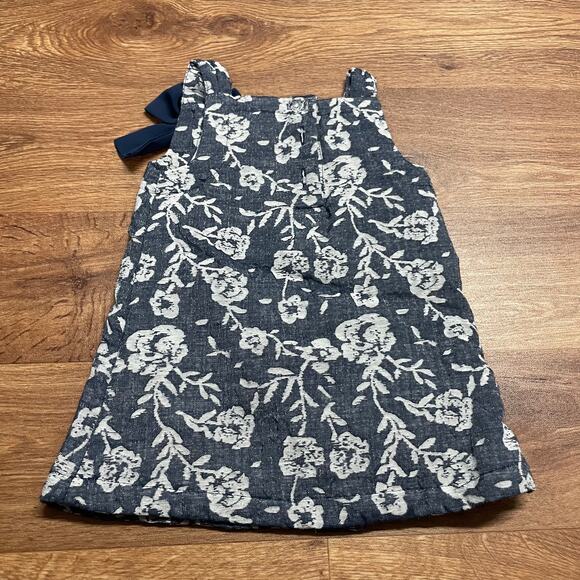 Max Studio Baby Floral Bow Dress Faux Wrap Formal Size 2T Toddler Blue Rose - Picture 2 of 8